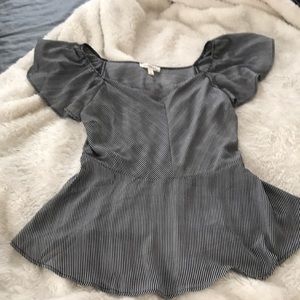 Black and white blouse